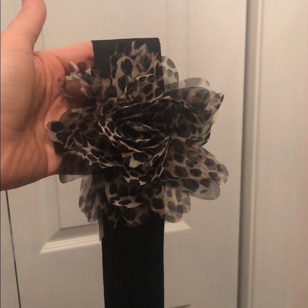 Leopard bow ribbon belt